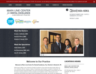mainlinedentalhealth.com screenshot