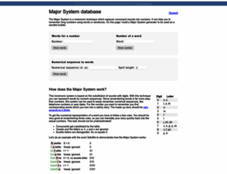 major-system.info screenshot