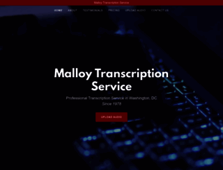 malloytranscription.com screenshot