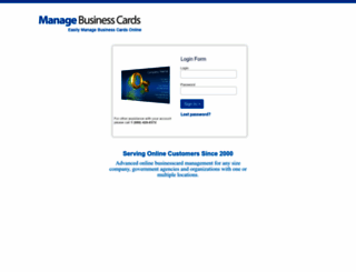 managebusinesscards.com screenshot