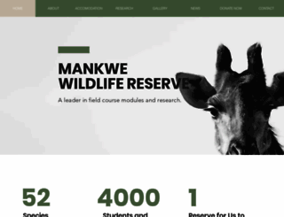 mankwewildlifereserve.com screenshot