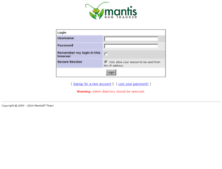 mantis.reliablecoders.com screenshot