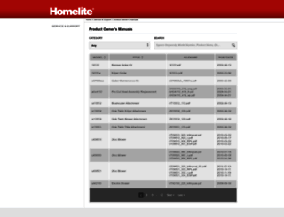 manuals.homelite.com screenshot