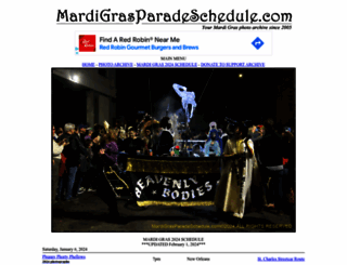 mardigrasparadeschedule.com screenshot