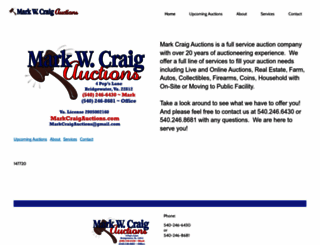 markcraigauctions.com screenshot