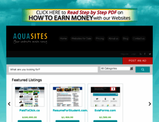 marketplace.aquasites.com screenshot