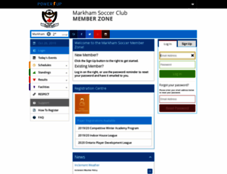 markhamsoccer.powerupsports.com screenshot
