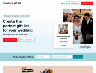 marriagegiftlist.com screenshot