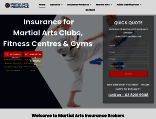 martialartsinsurance.com.au screenshot