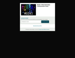 masks-a-new-generation.backerkit.com screenshot