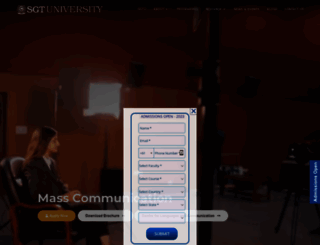masscomm.sgtuniversity.ac.in screenshot