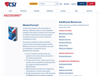 masterformat.com screenshot