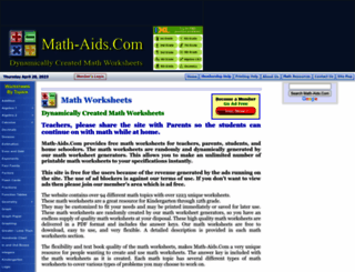 math-aids.com screenshot