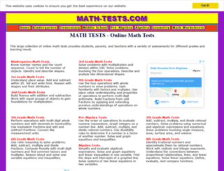 math-tests.com screenshot