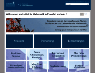 math.uni-frankfurt.de screenshot