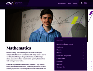 math.uni.edu screenshot