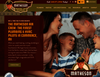 mathesonheating.com screenshot
