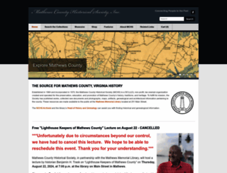 mathewscountyhistoricalsociety.org screenshot