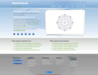 mathsbank.co.uk screenshot