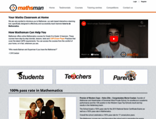 mathsman.co.za screenshot