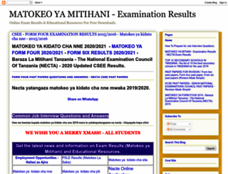 matokeoyamitihani.blogspot.com screenshot