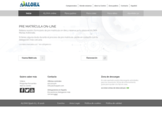 matricula.alohaspain.com screenshot