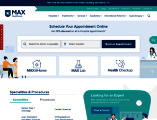 maxhealthcare.co.in screenshot