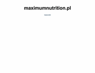 maximumnutrition.pl screenshot