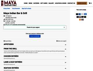 mayaindiangrillma.com screenshot