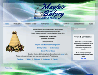 mayfairbakery.com screenshot