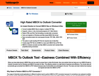 mboxtooutlook.taskmanagerfix.com screenshot