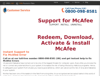 mcafeecustomerservice.uk screenshot