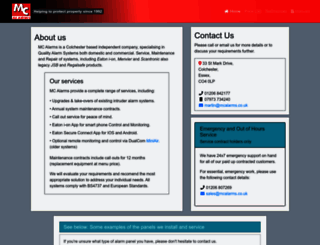 mcalarms.co.uk screenshot