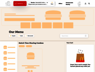 mcdelivery.co.in screenshot
