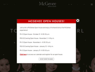 mcgeheeschool.com screenshot