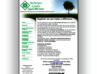 mcintyrecenter.com screenshot