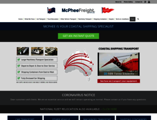 mcpheefreight.com.au screenshot