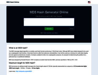 md5hashonline.com screenshot