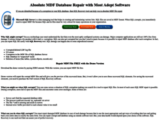 mdf.databaserepair.net screenshot
