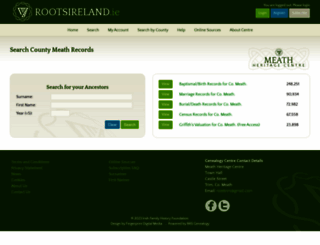 meath.rootsireland.ie screenshot