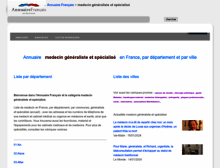 medecin.annuairefrancais.fr screenshot