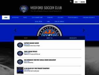 medfordsoccerclub.com screenshot