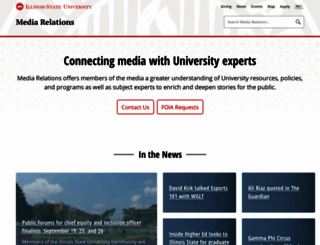 mediarelations.illinoisstate.edu screenshot