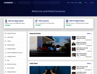 medicine.careers360.com screenshot