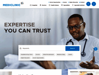 mediclinic.co.za screenshot