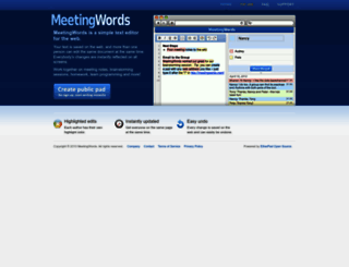 meetingwords.com screenshot