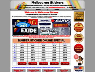 melbournestickers.com.au screenshot