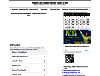 melbournewarehousesales.com screenshot
