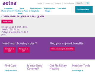 member.aetnamedicare.com screenshot