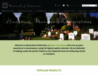 memorialsofdistinction.co.uk screenshot